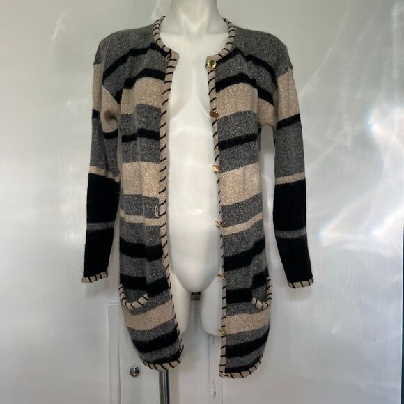 M. j. Carroll vintage silk angora button front cardigan - Picture 5 of 8